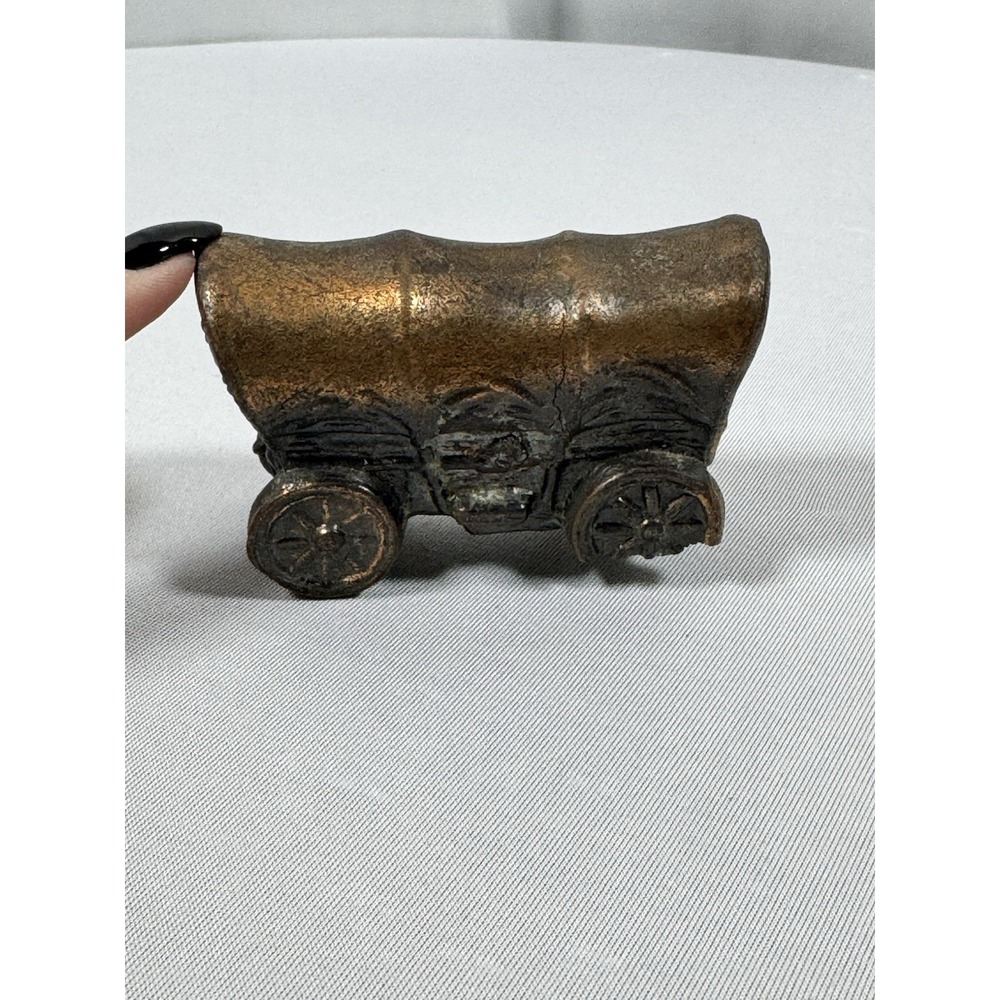 Vintage Bronze‎ Covered Wagon Figurine